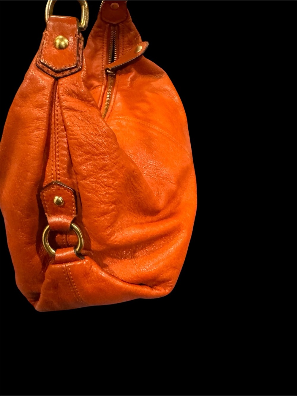 Coach Orange Leather Shoulder Bag with Burgundy Tag; Like new. - Picture 6 of 13